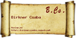 Birkner Csaba névjegykártya